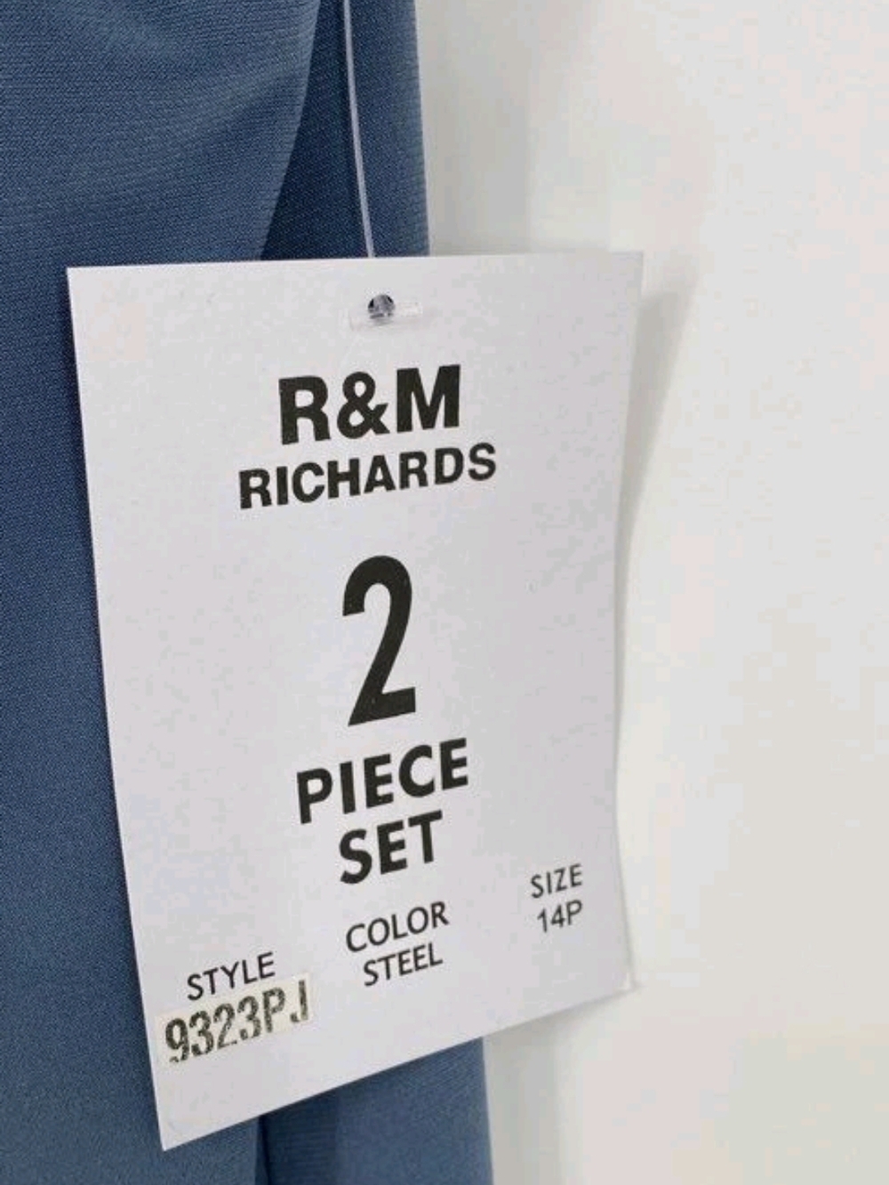 R&M Richards Blue Two-Piece Dress Set w/ Jacket 14- Petite' & Rem Necklace - Picture 6 of 15